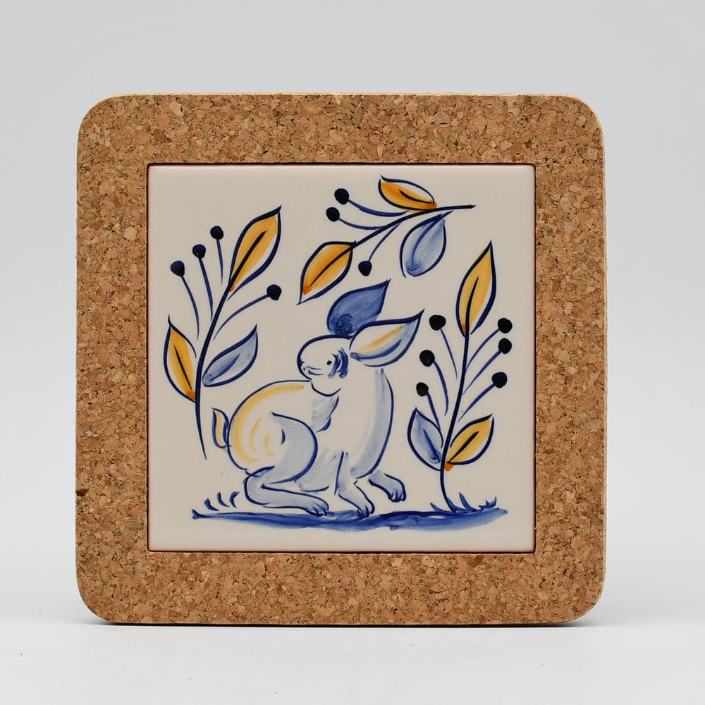 Animais do bosque I Ceramic and Cork Trivet - 5.9" (3 patterns) Pattern #3