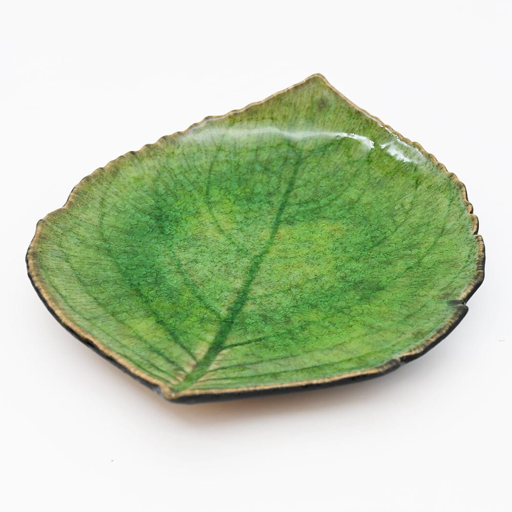 Assiette en grés "Hortensia" - Vert d'eau