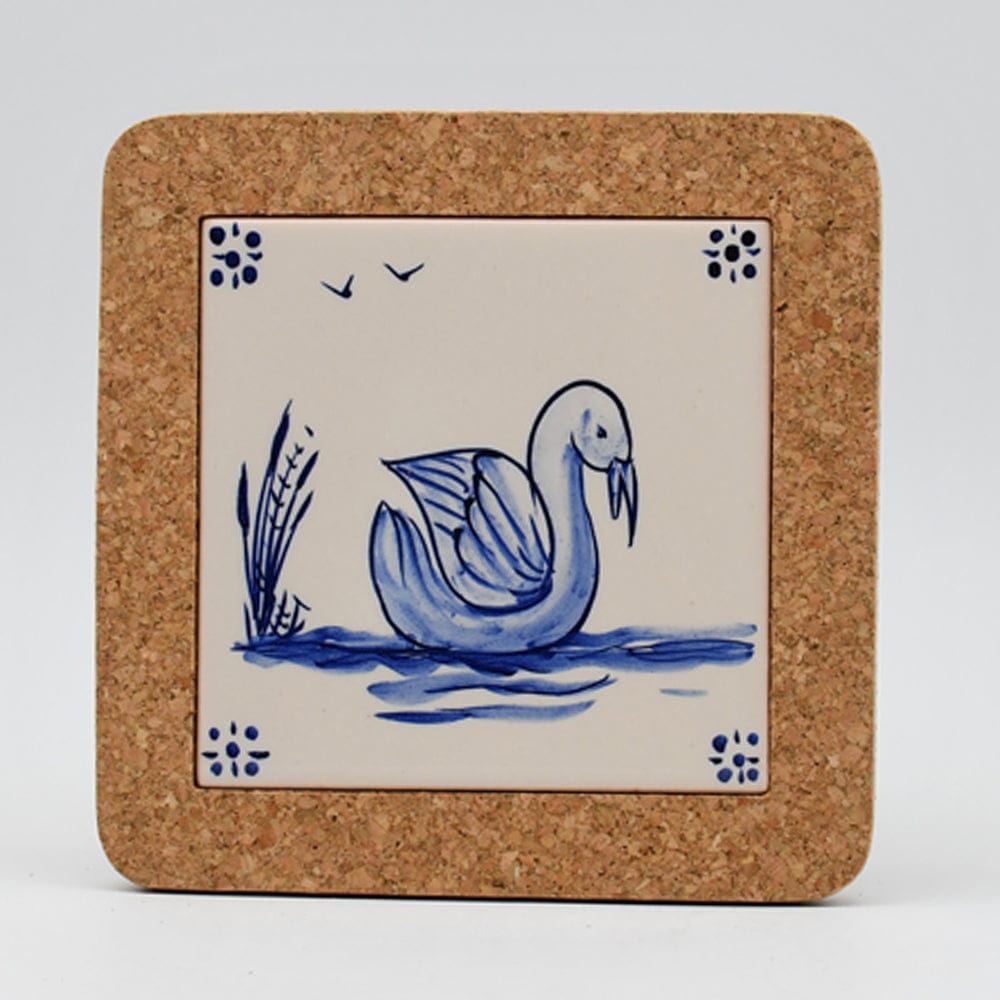 Azulejo I Ceramic and Cork Trivet - 5.9" (7 patterns) Motif 3