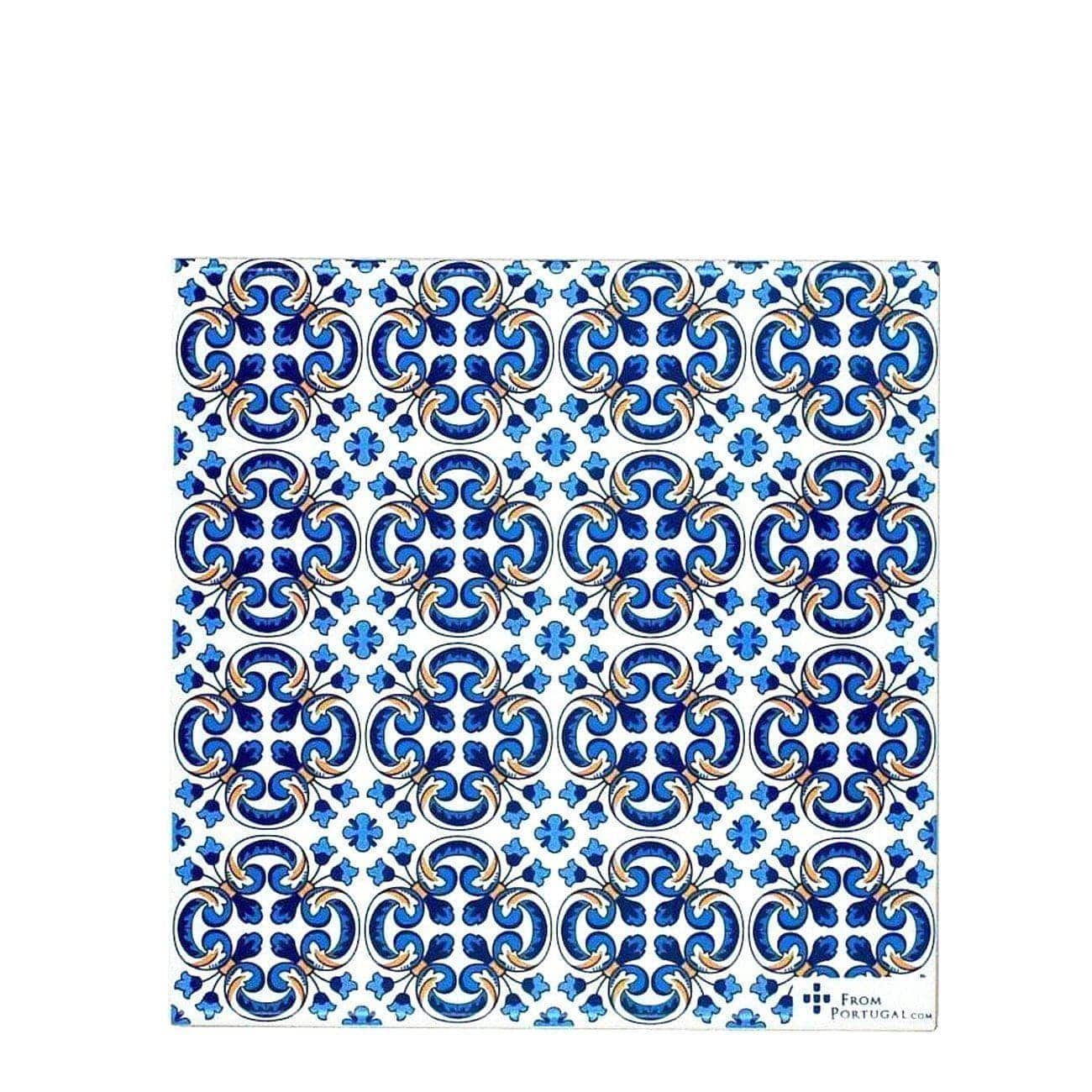 Azulejos I Ceramic and Cork Trivet - 5.9" Motif 1