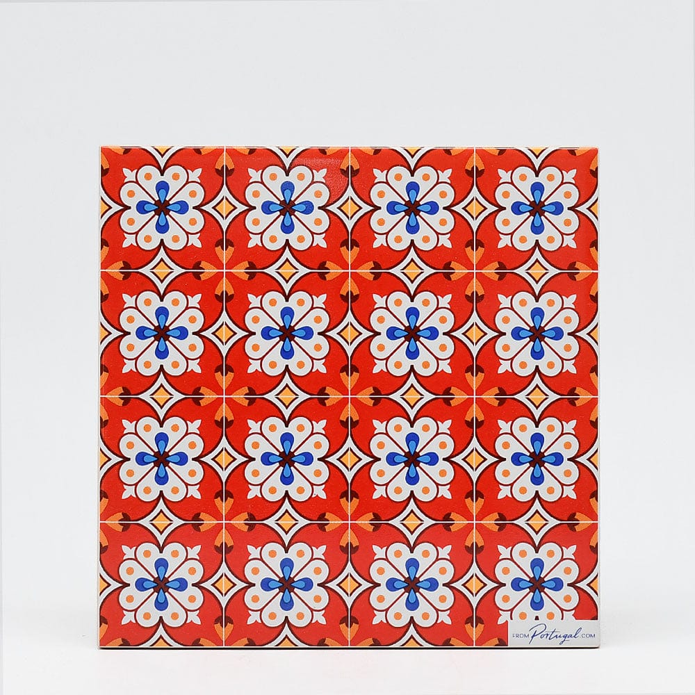 Azulejos I Ceramic and Cork Trivet - 5.9" Motif 2