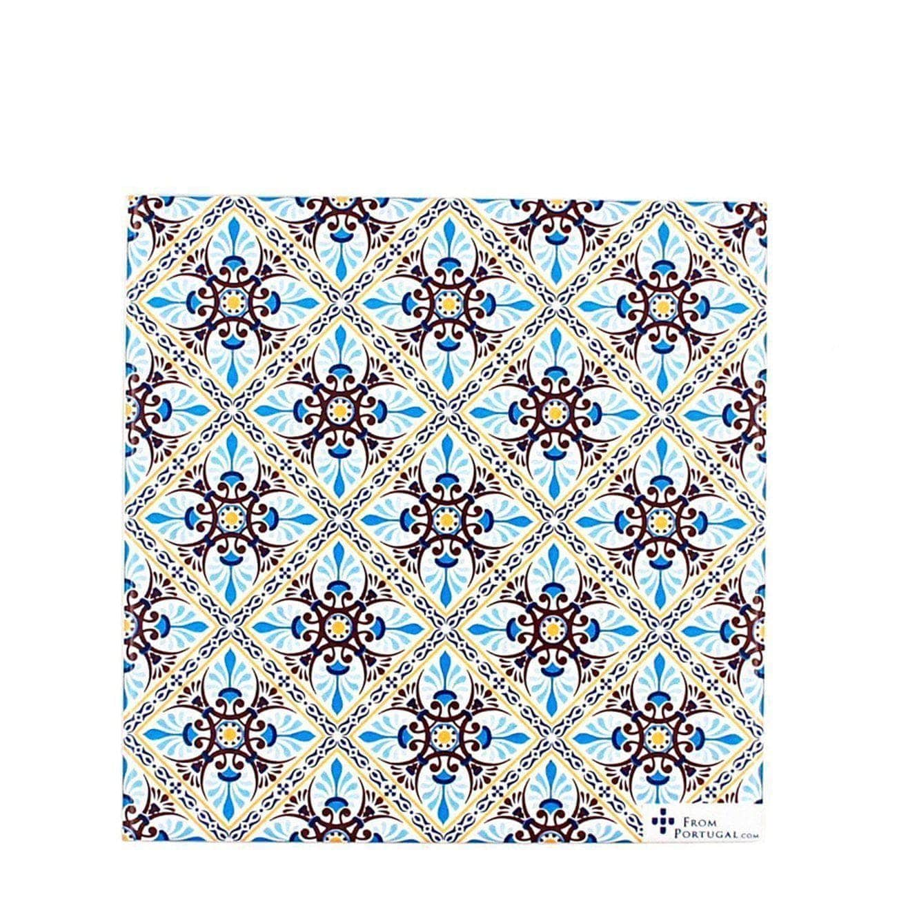 Azulejos I Ceramic and Cork Trivet - 5.9" Motif 4