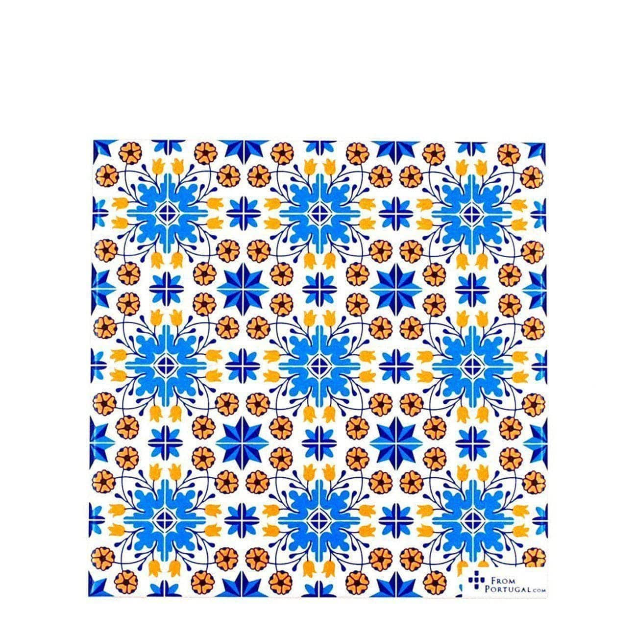 Azulejos I Ceramic and Cork Trivet - 5.9" Motif 5