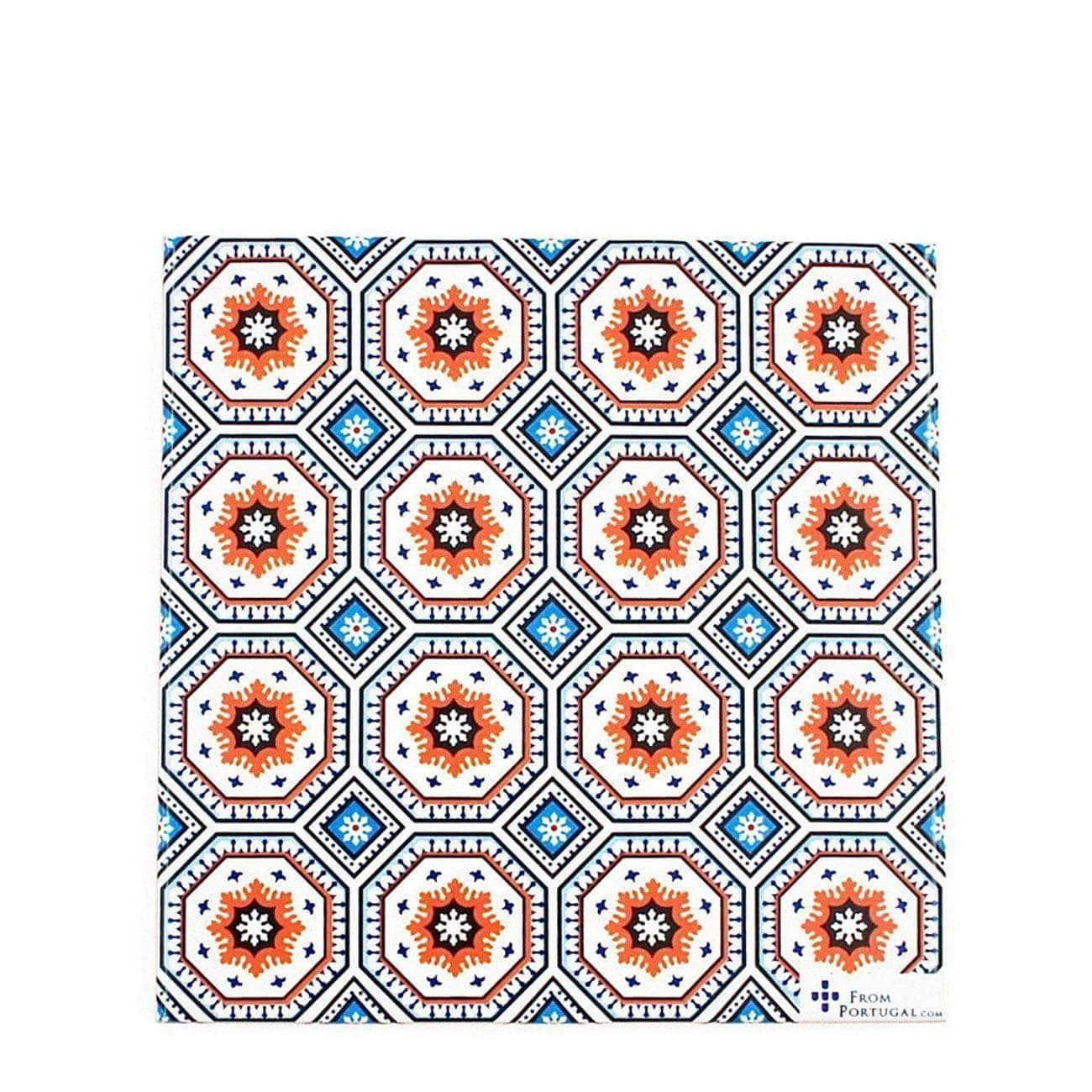 Azulejos I Ceramic and Cork Trivet - 5.9" Motif 6