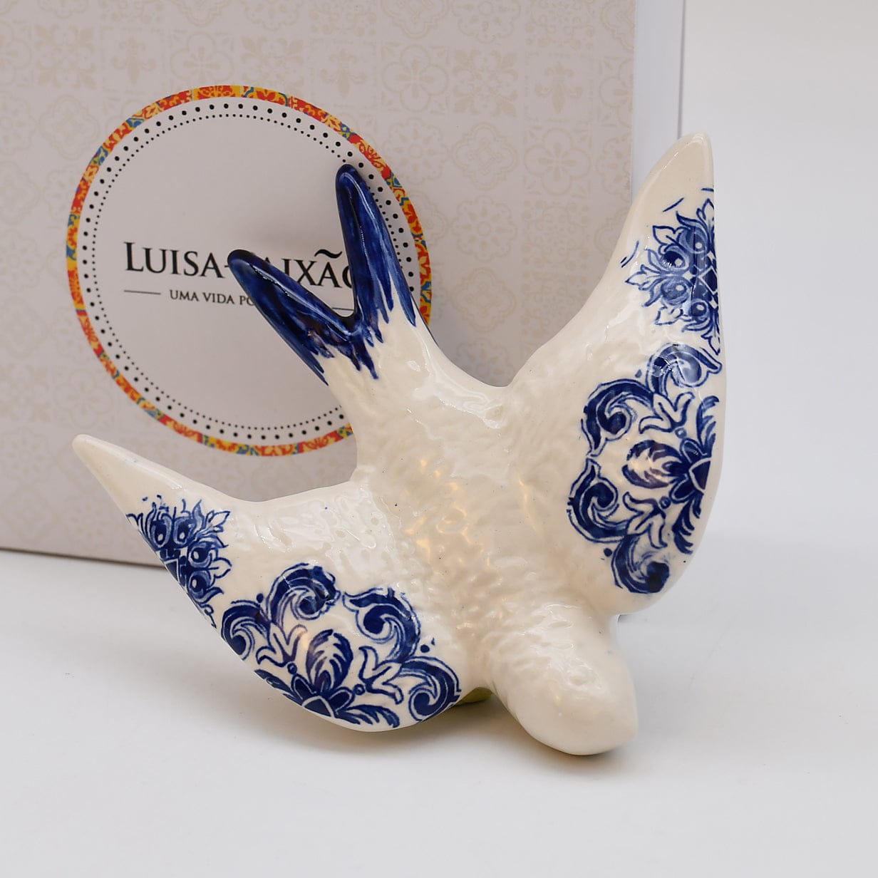 Azulejos Pattern I Ceramic Swallow Gift Set - Blue