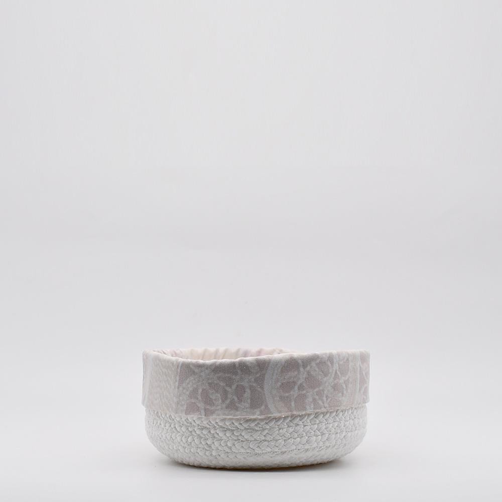 Bathroom Cotton Basket - White & beige