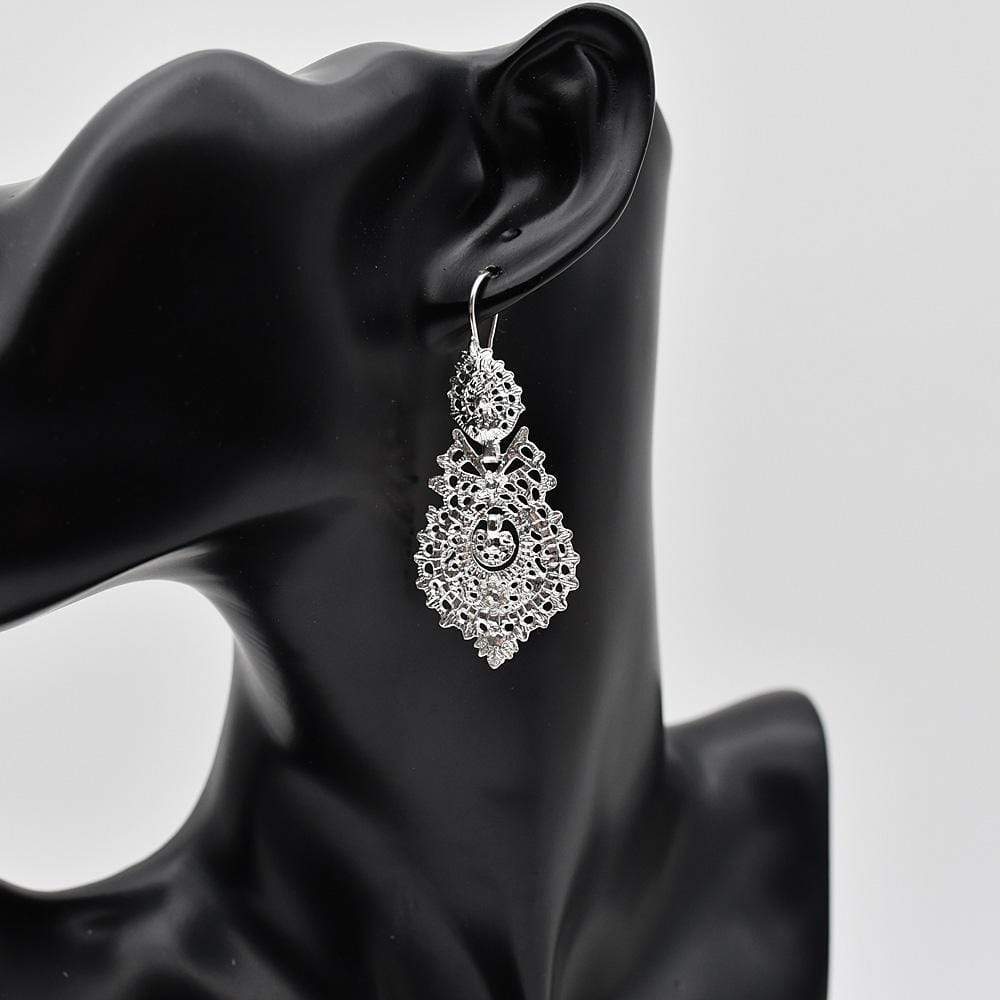 Brincos À Rainha I Silver Filigree Earrings 0.3 oz - 2.0''