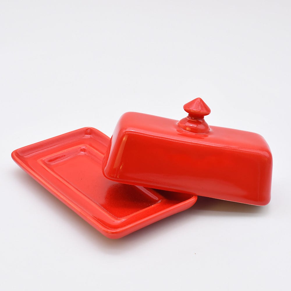 Ceramic Butter Dish - Red