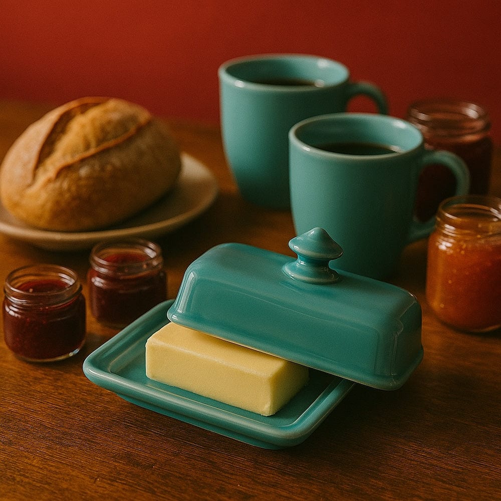 Ceramic Butter Dish - Turquoise