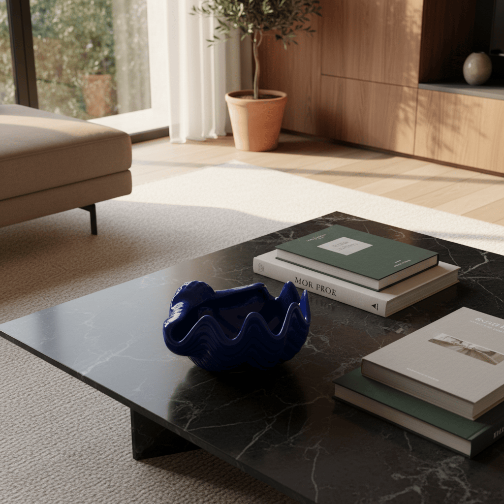 Ceramic Seashell 6.3'' - Cobalt Blue