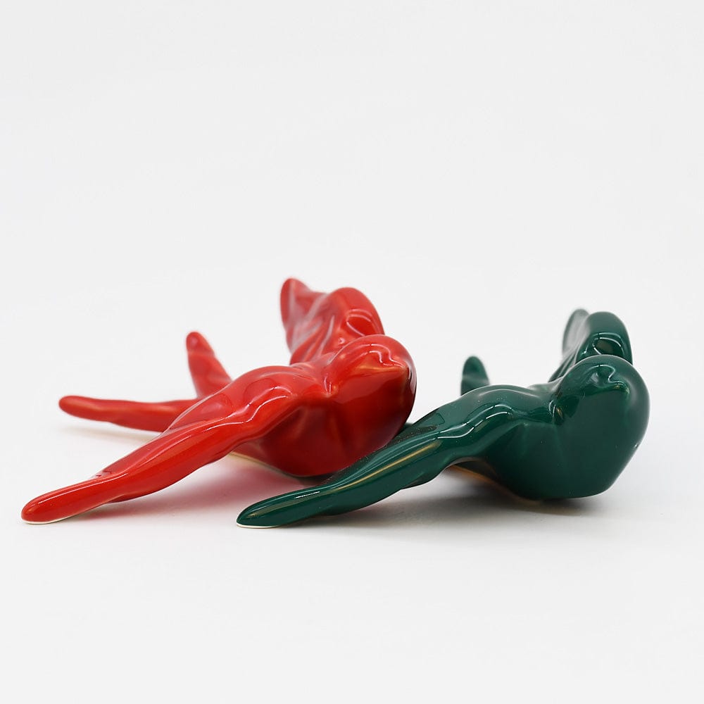 Ceramic Swallow Origami Style - Green