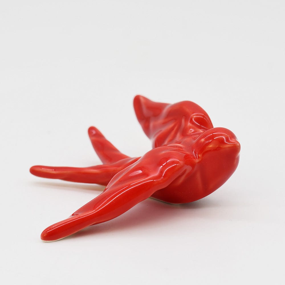 Ceramic Swallow Origami Style - Red