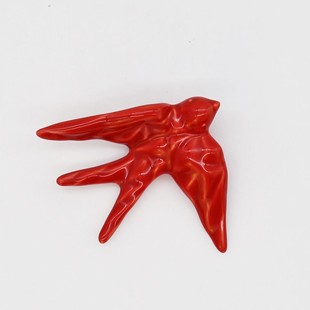 Ceramic Swallow Origami Style - Red
