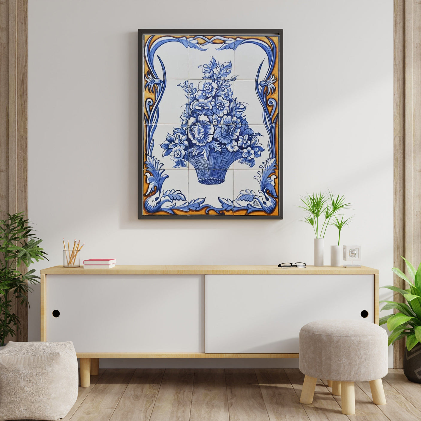 Ceramic tile Mural of 12 Azulejos - 24x18''