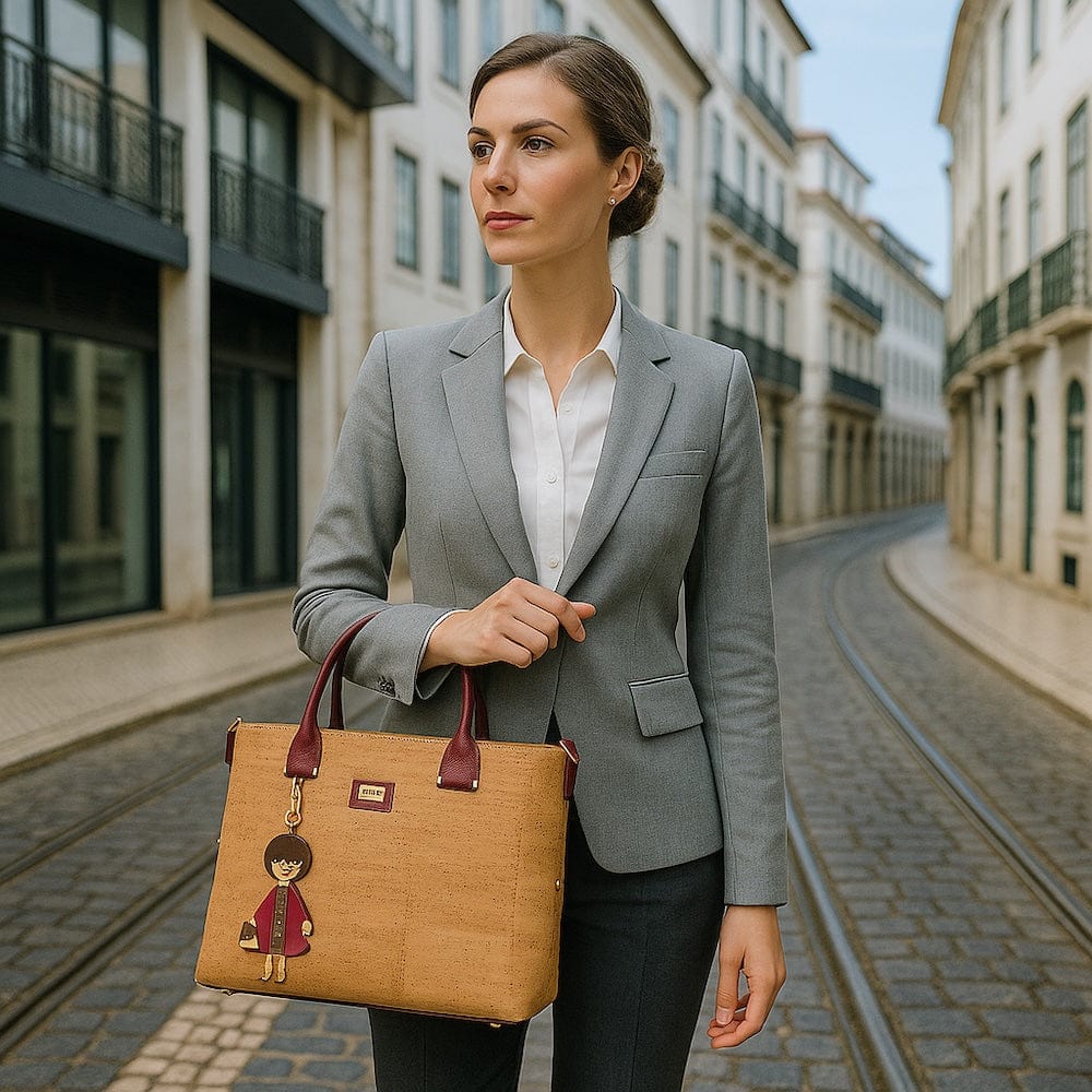 Convertible Cork Handbag - Blue
