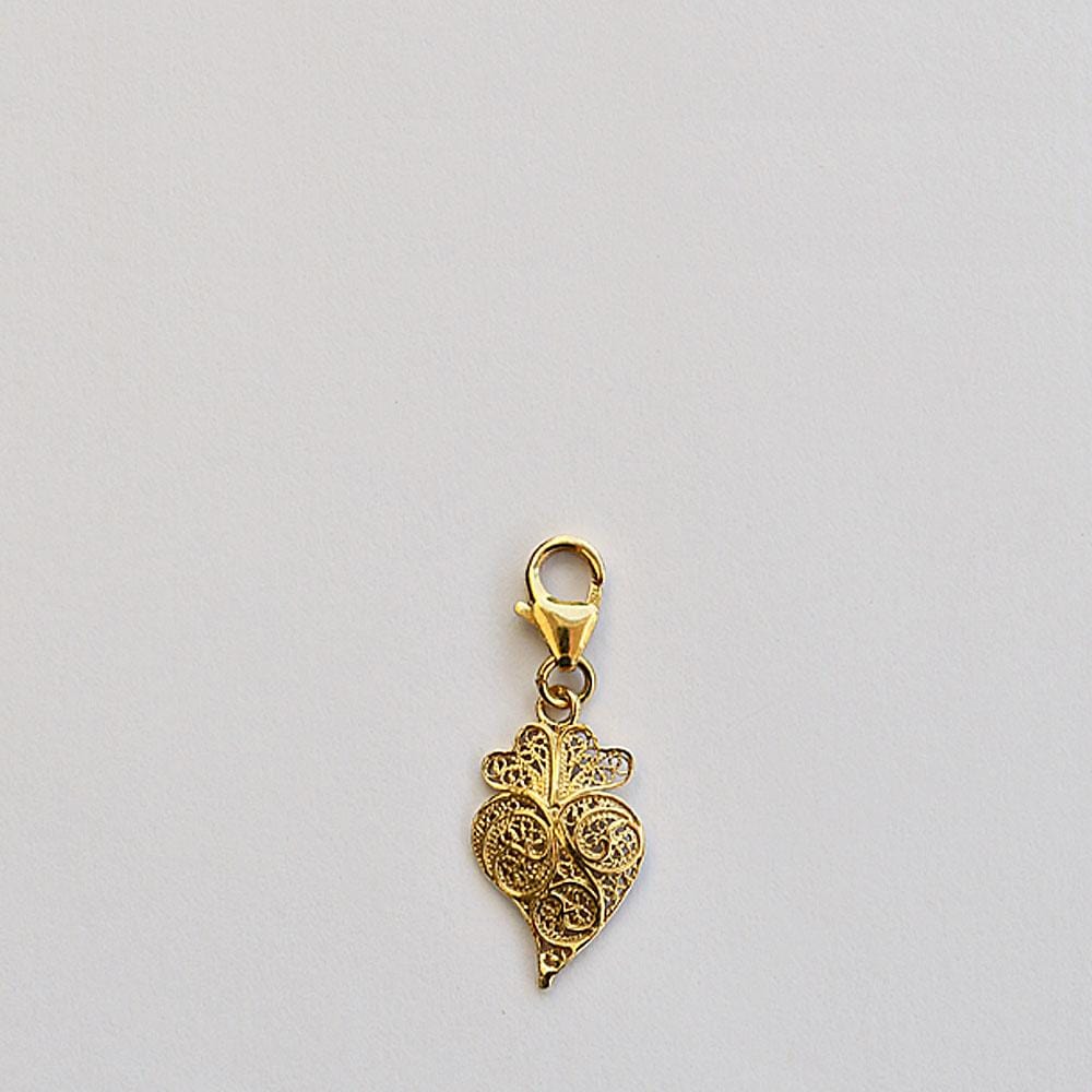 Coração de Viana I Gold-plated Silver Filigree Charm 0.1 oz