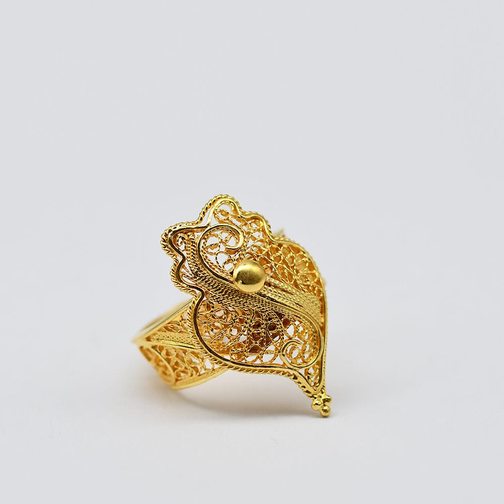 Coração de Viana I Gold-plated Silver Filigree Ring 0.2 oz