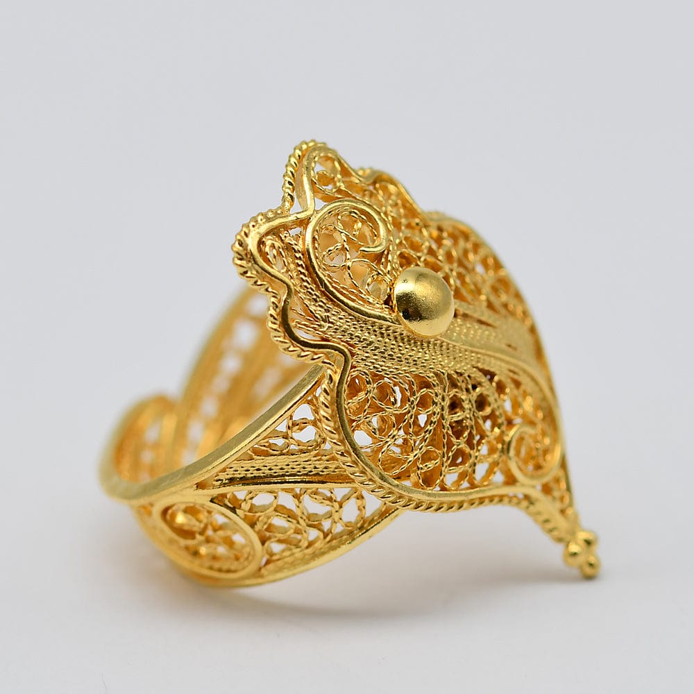 Coração de Viana I Gold-plated Silver Filigree Ring 0.2 oz