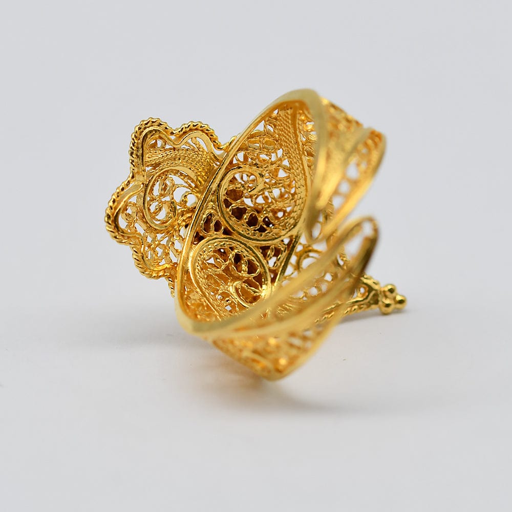 Coração de Viana I Gold-plated Silver Filigree Ring 0.2 oz