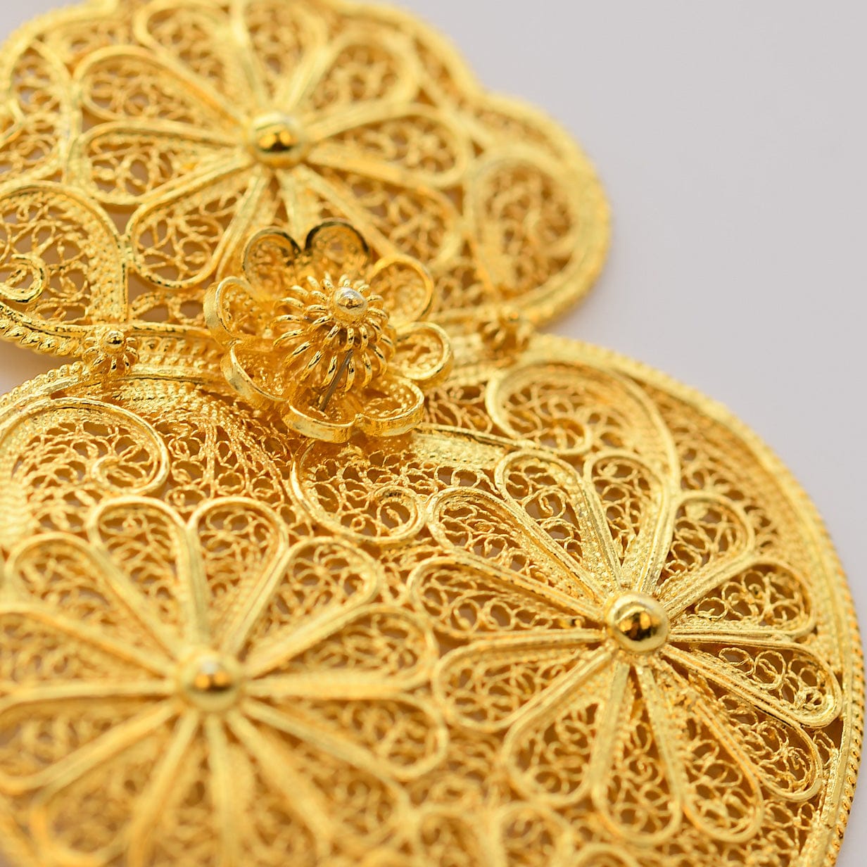 Coração de Viana I Pendentif en argent doré - 8cm