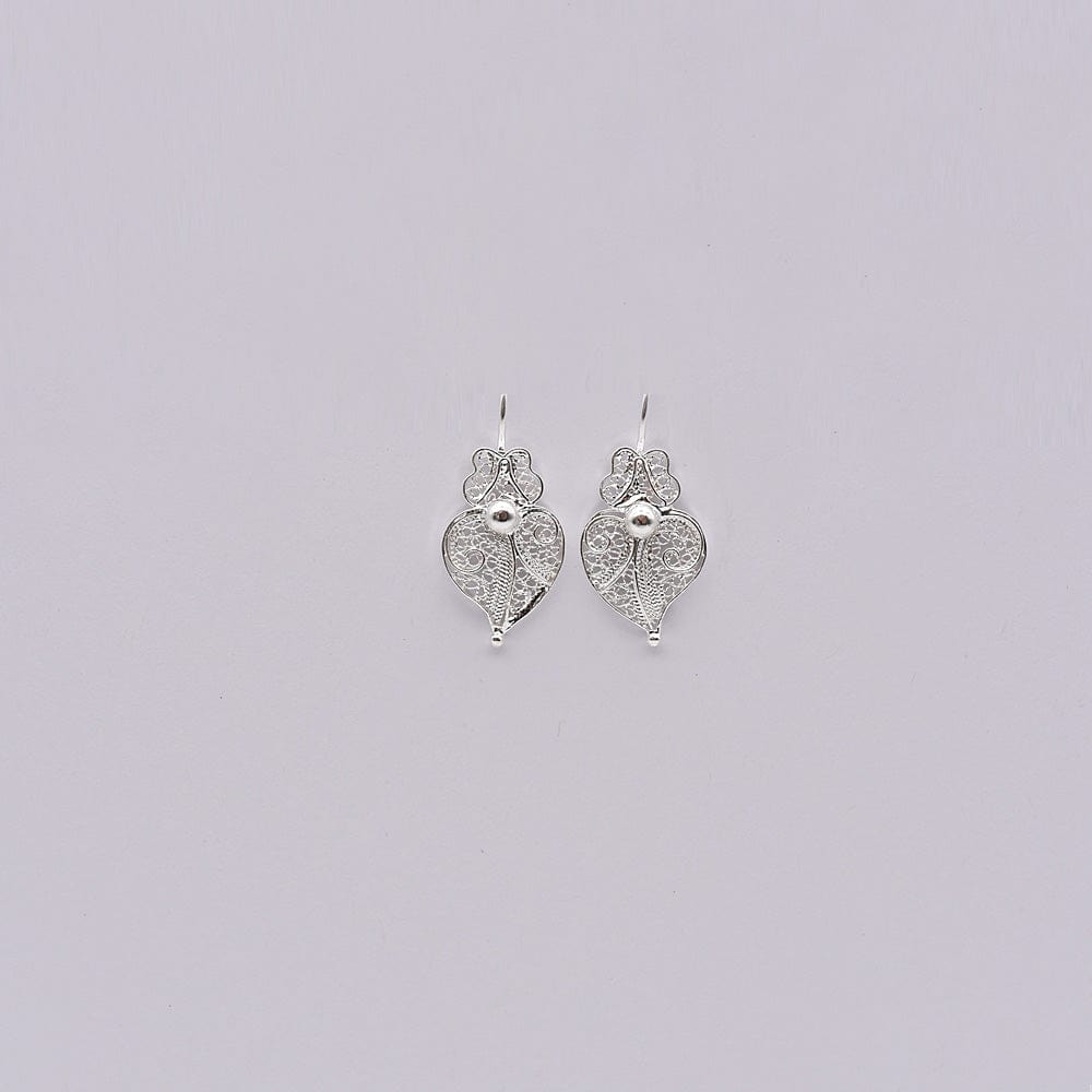 Coração de Viana I Silver Filigree Earrings 0.1 oz - 1.0''