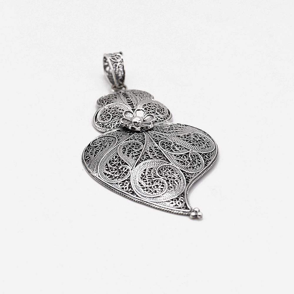 Corãçao de Viana I Silver Filigree Pendant 0.3 oz - 2.4"