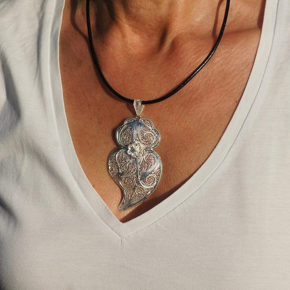 Coração de Viana I Silver Filigree Pendant 0.5 oz - 2.8''