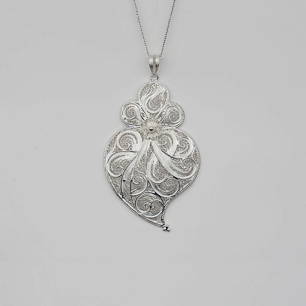 Coração de Viana I Silver Filigree Pendant 0.7 oz - 3.5''