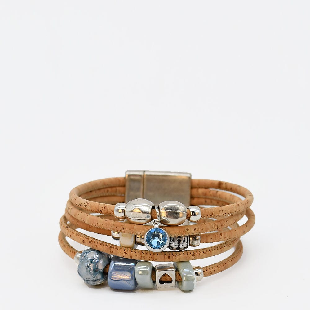 Cork Bracelet with Turquoise Beads
