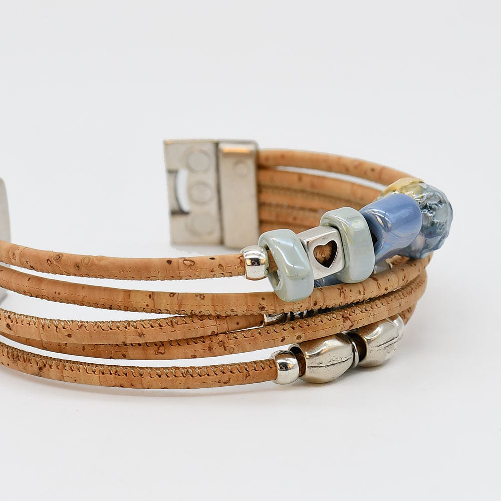 Cork Bracelet with Turquoise Beads