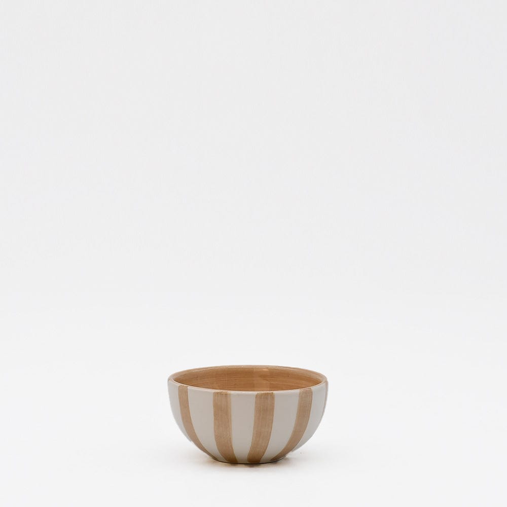Costa Nova Mar I Striped Ceramic Bowl 3.2'' - Mocha