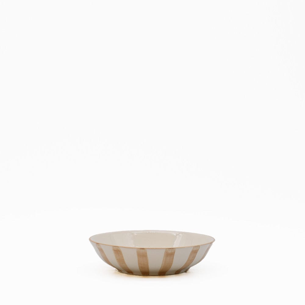 Costa Nova Mar I Striped Ceramic Bowl 5.1'' - Mocha