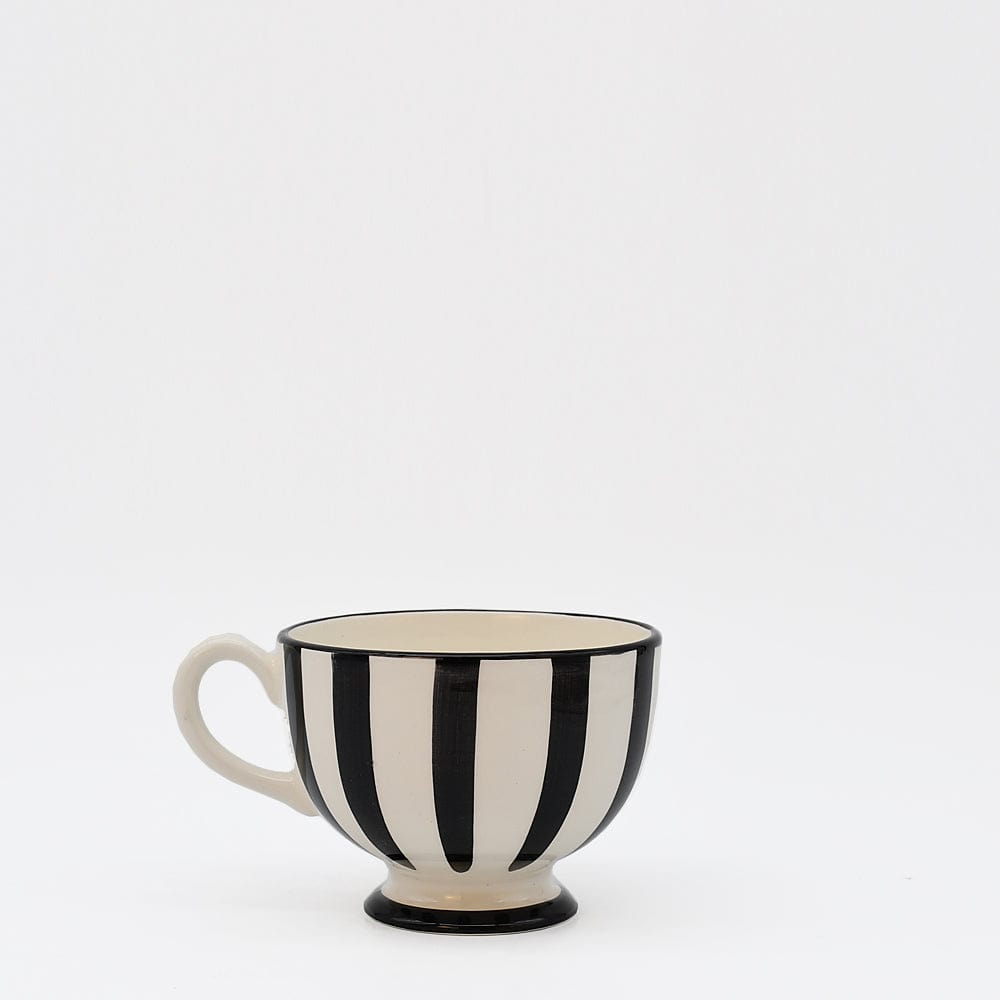 Costa Nova Mar I Striped Ceramic Footed Mug - Black