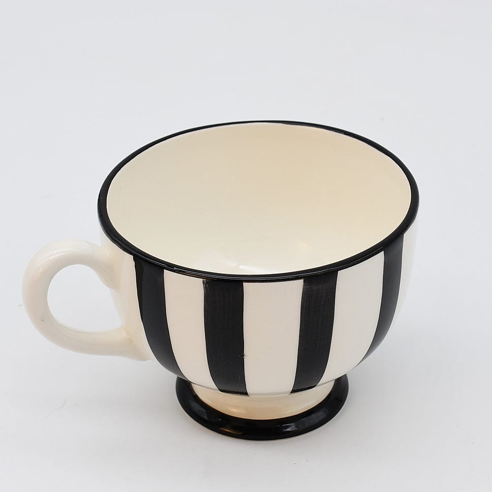 Costa Nova Mar I Striped Ceramic Footed Mug - Black