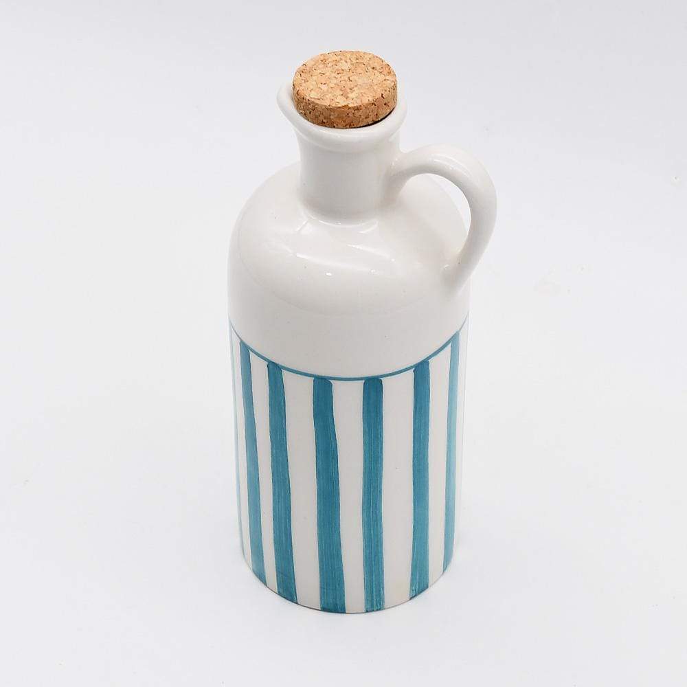 Costa Nova Mar I Striped Ceramic Pitcher 7.1'' - Turquoise