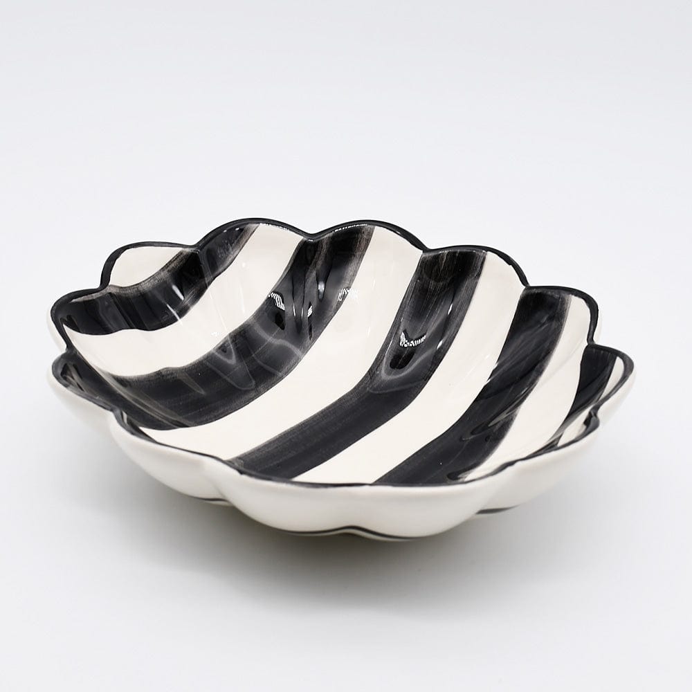 Costa Nova Mar | Striped Ceramic Plate - Black