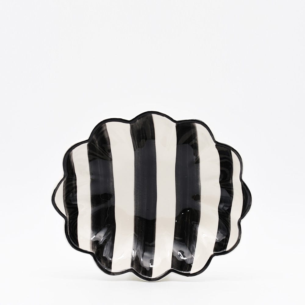 Costa Nova Mar | Striped Ceramic Plate - Black