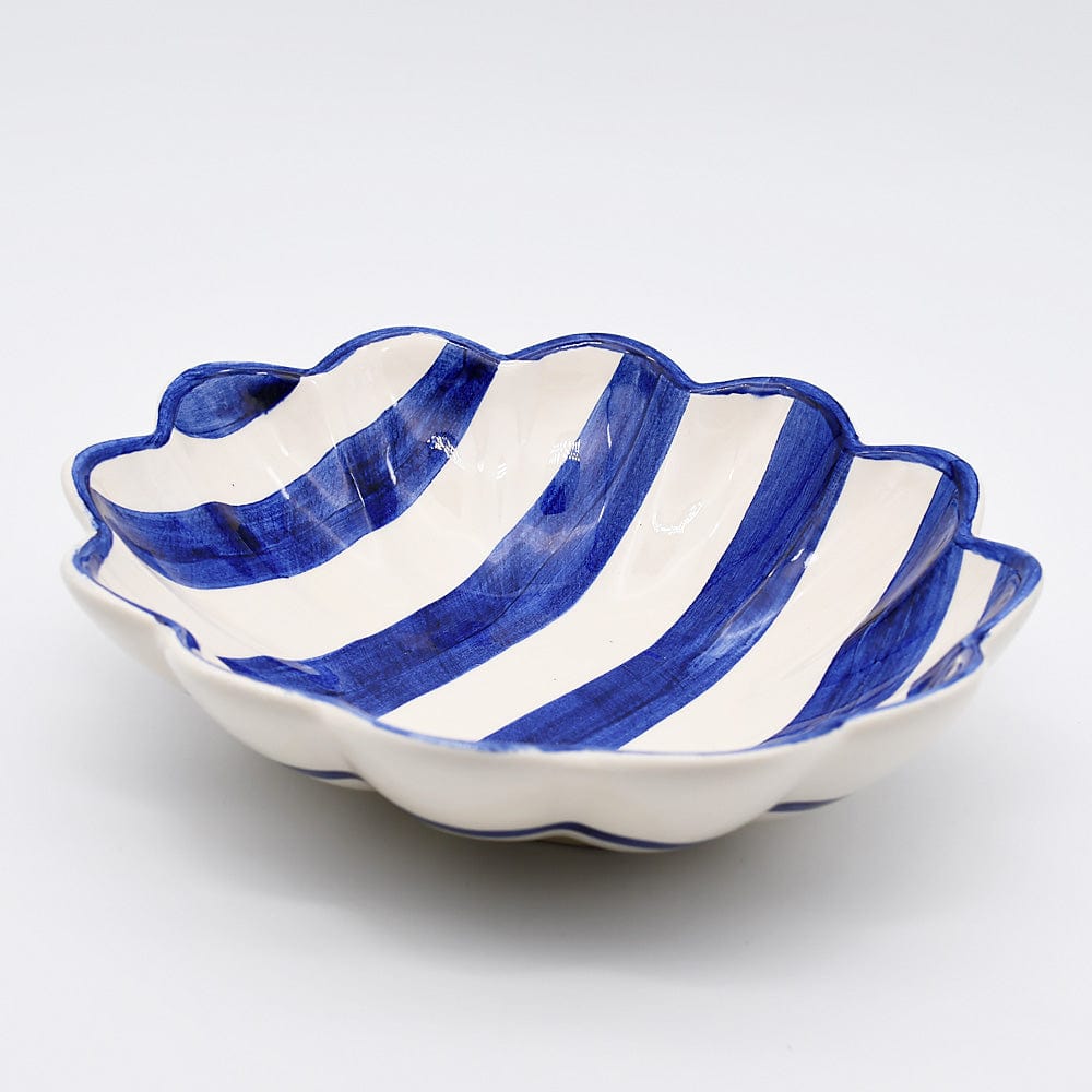 Costa Nova Mar | Striped Ceramic Plate - Blue
