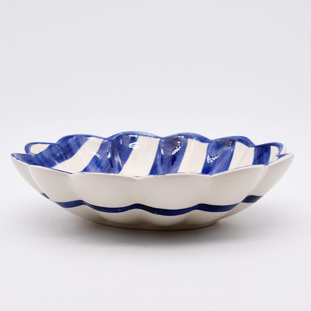 Costa Nova Mar | Striped Ceramic Plate - Blue