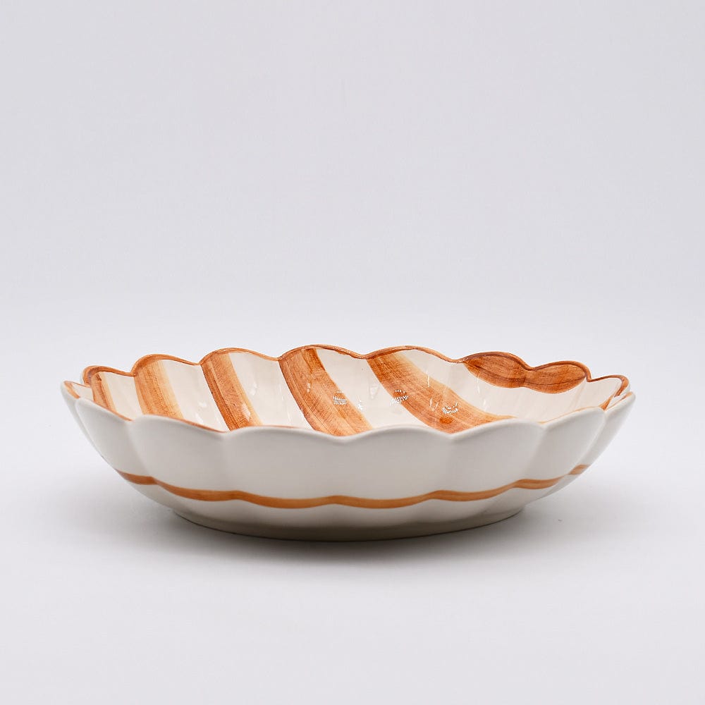 Costa Nova Mar | Striped Ceramic Plate - Brown