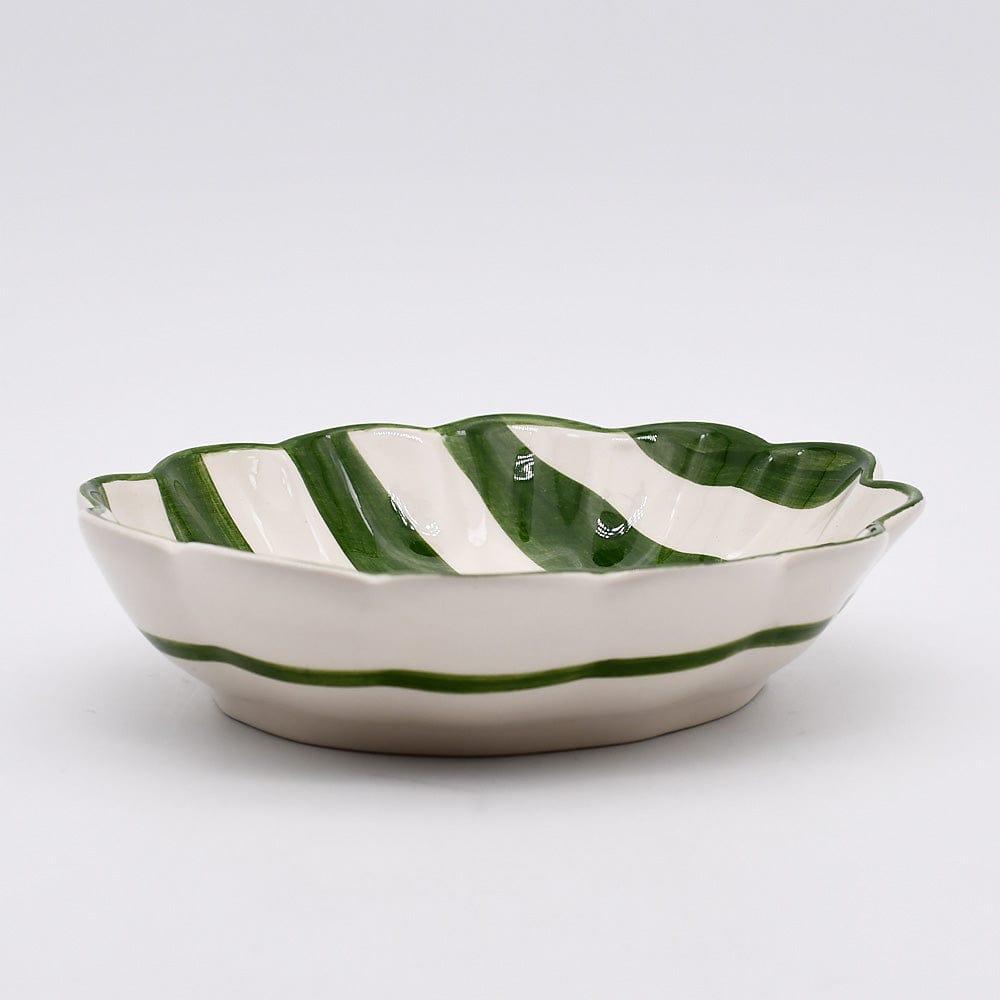 Costa Nova Mar | Striped Ceramic Plate - Green
