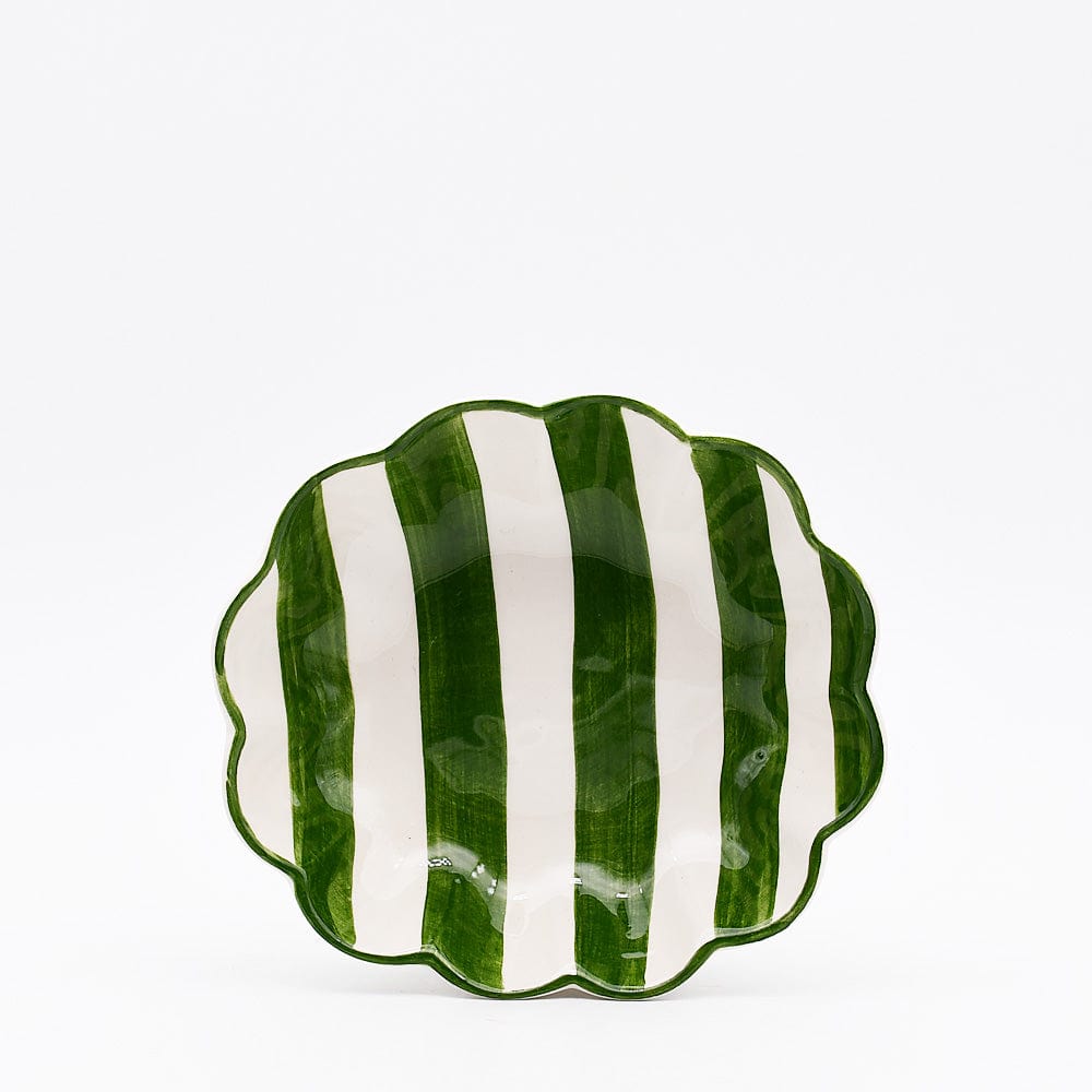 Costa Nova Mar | Striped Ceramic Plate - Green