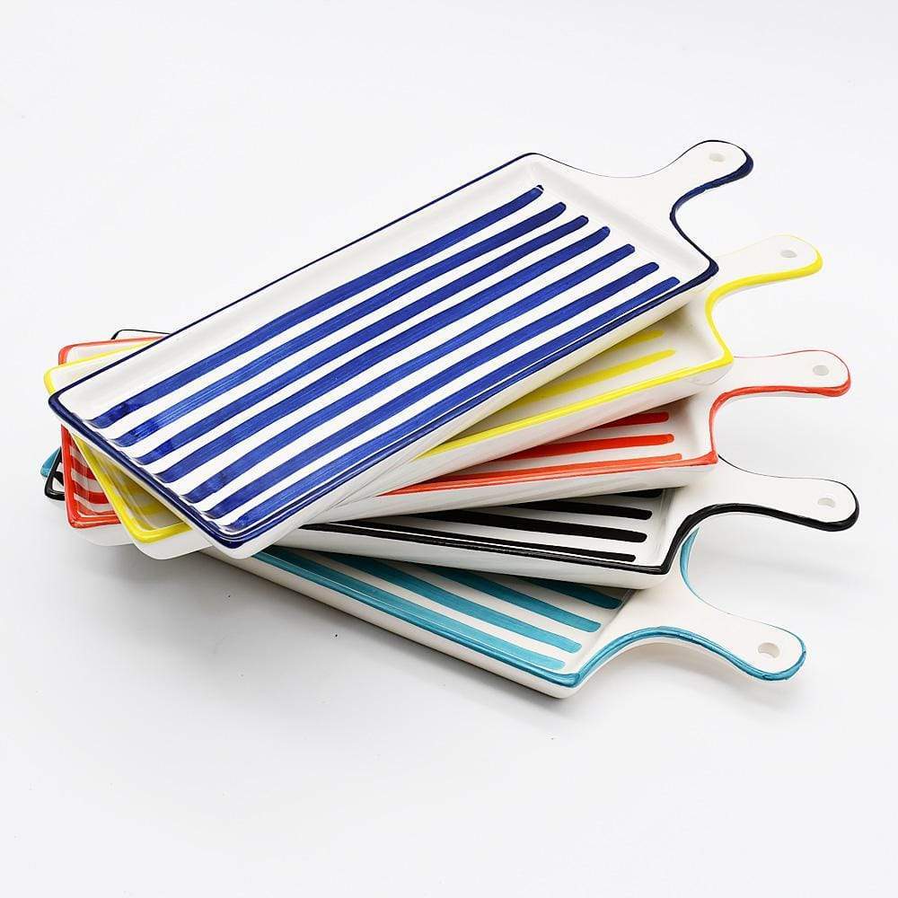 Costa Nova Mar | Striped Ceramic Serving Dish - Black