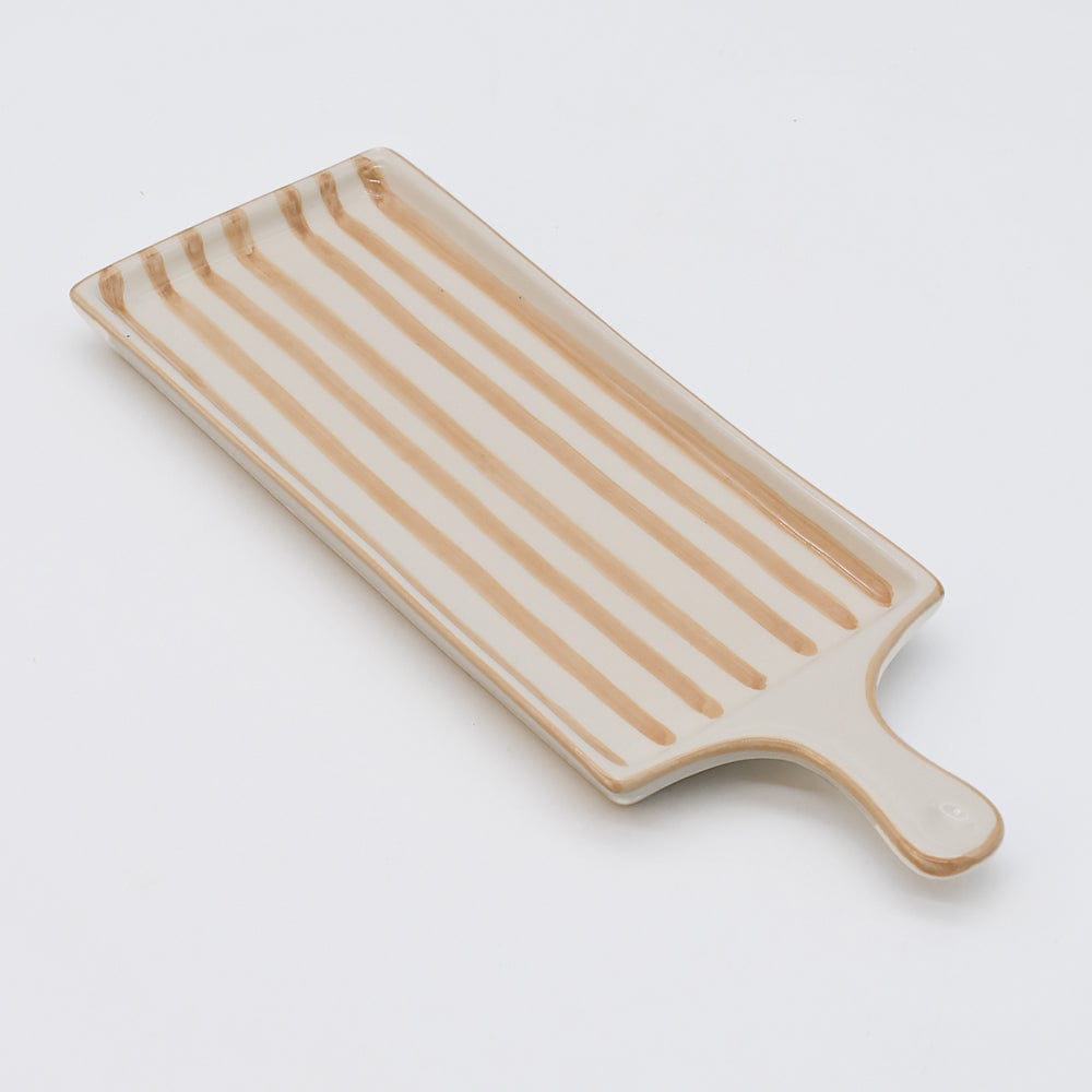 Costa Nova Mar | Striped Ceramic Serving Dish - Mocha