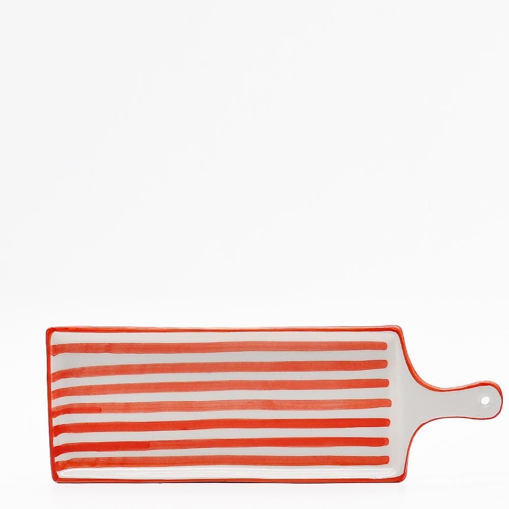 Costa Nova Mar | Striped Ceramic Serving Dish - Red