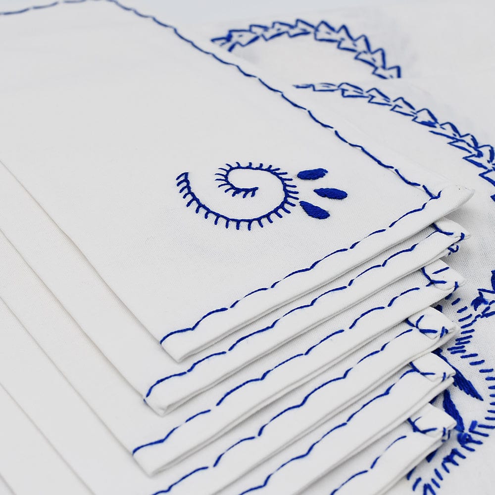 Cotton embroidered Tablecloth + Napkins