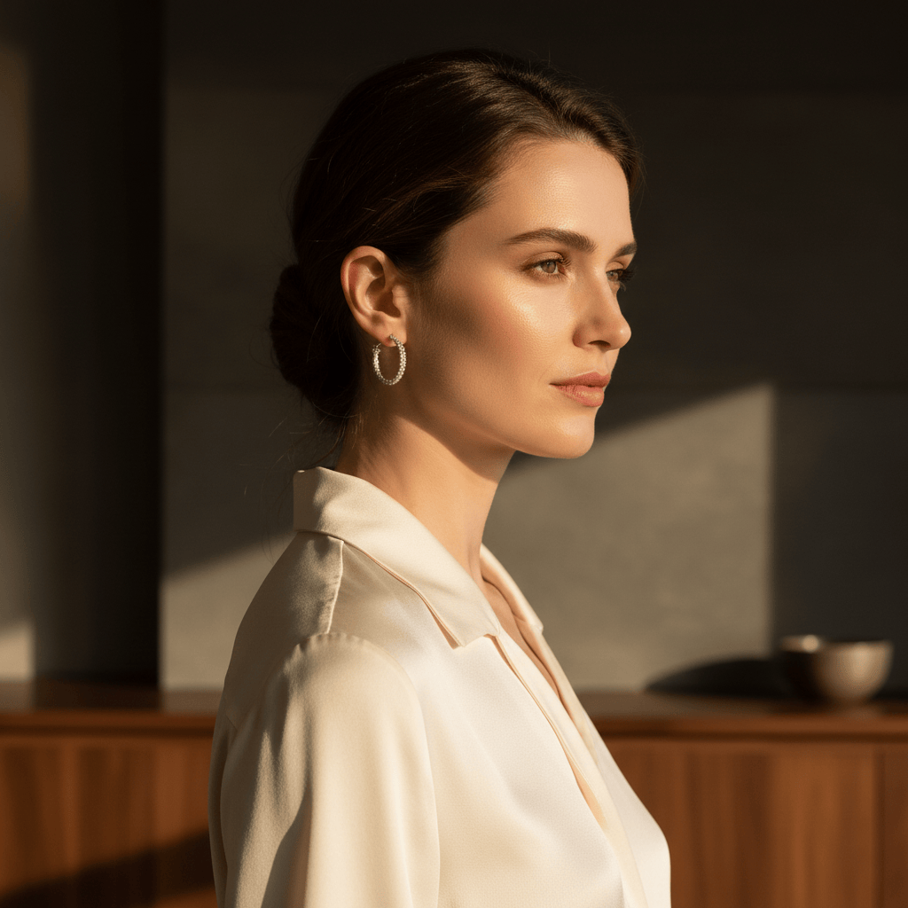 Creole I Silver Filigree Earrings - 1.6''