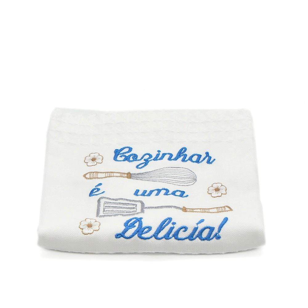 Delicia I Embroidered kitchen Towel Blue