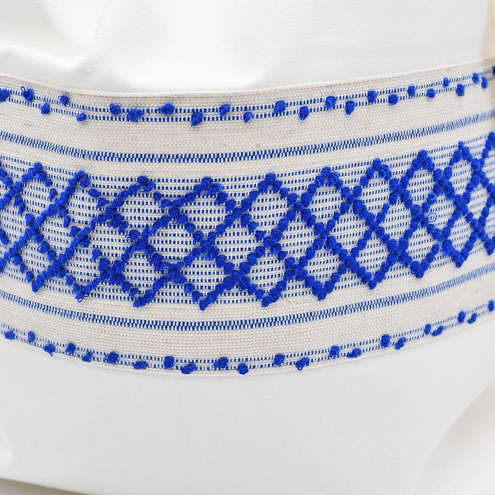 Embroidered Linen Bread Bag – Blue