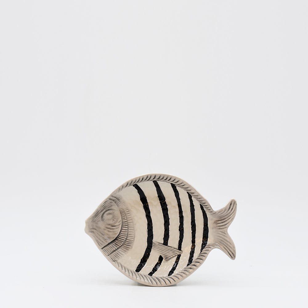 Fish-shaped Ceramic Soup Plate - Black 7.1''